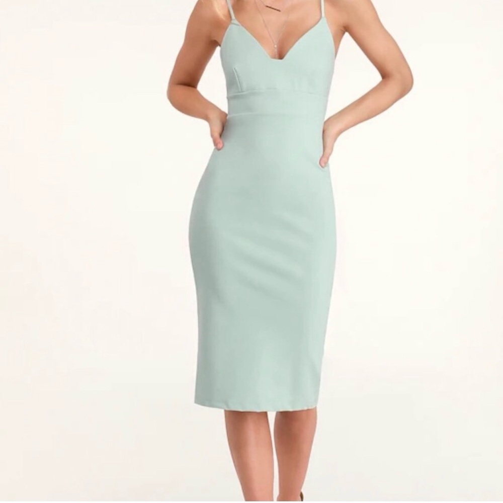 Lulu's Light Blue Bodycon Midi Dress